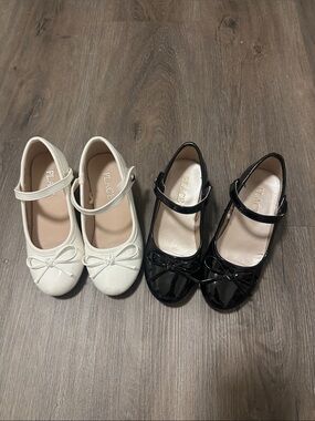 Girls' Mary Jane Dress Shoes — White and Black